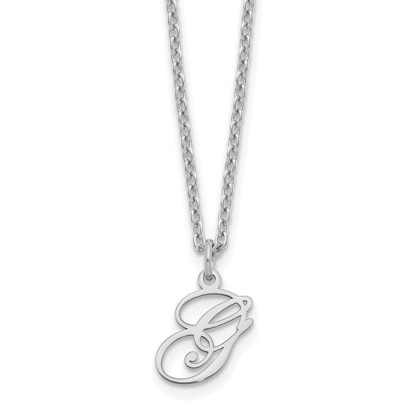 Kazi Luxury Sterling Silver Rhodium-plated Letter G Initial Necklace